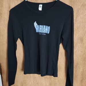 Black Long Sleeve Classic Girl American Apparel Tee Size L